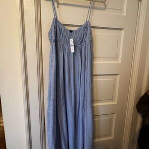 J. Crew Light Blue and White Striped Dress